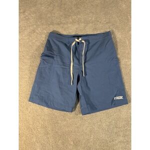 Poler Board Short 8" Men 32 Blue Hybrid Stretch Nylon Swim Hike Outdoor Flawless